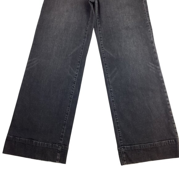 Pilcro & The Letterpress Anthropologie Womens 29 Button-Fly Wide Leg Jeans Black - Picture 7 of 15